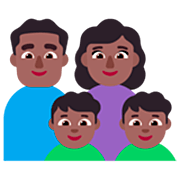 👨🏾‍👩🏾‍👦🏾‍👦🏾 Emoji Familia - Hombre, Mujer, Niño, Niño: Tono De Piel Oscuro Medio en Microsoft Windows 11 22H2.