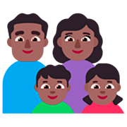 👨🏾‍👩🏾‍👦🏾‍👧🏾 Emoji Família - Homem, Mulher, Menino, Menina: Pele Morena Escura na Microsoft Windows 11 22H2.