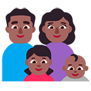 👨🏾‍👩🏾‍👧🏾‍👶🏾 Emoji Família - Homem, Mulher, Menina, Bebê: Pele Morena Escura na Microsoft Windows 11 22H2.