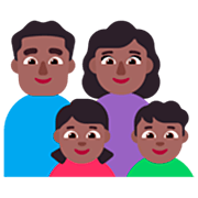 👨🏾‍👩🏾‍👧🏾‍👦🏾 Emoji Familia - Hombre, Mujer, Niña, Niño: Tono De Piel Oscuro Medio en Microsoft Windows 11 22H2.