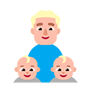 Emoji 👨🏼‍👶🏼‍👶🏼 Famiglia - Uomo, Neonato, Neonato: Carnagione Abbastanza Chiara su Microsoft Windows 11 22H2.