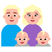 👨🏼‍👩🏼‍👶🏼‍👶🏼 Emoji Família - Homem, Mulher, Bebê, Bebê: Pele Morena Clara na Microsoft Windows 11 22H2.