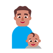 Émoji 👨🏽‍👶🏽 Famille - Homme, Bébé: Peau Légèrement Mate sur Microsoft Windows 11 22H2.