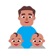 👨🏽‍👶🏽‍👶🏽 Emoji Familia - Hombre, Bebé, Bebé: Tono De Piel Medio en Microsoft Windows 11 22H2.