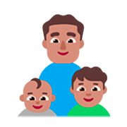 Émoji 👨🏽‍👶🏽‍👦🏽 Famille - Homme, Bébé, Garçon: Peau Légèrement Mate sur Microsoft Windows 11 22H2.