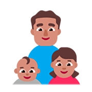 👨🏽‍👶🏽‍👧🏽 Emoji Familia - Hombre, Bebé, Niña: Tono De Piel Medio en Microsoft Windows 11 22H2.