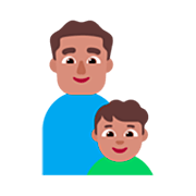 👨🏽‍👦🏽 Emoji Familia - Hombre, Niño: Tono De Piel Medio en Microsoft Windows 11 22H2.