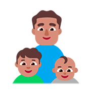 👨🏽‍👦🏽‍👶🏽 Emoji Família - Homem, Menino, Bebê: Pele Morena na Microsoft Windows 11 22H2.