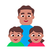 👨🏽‍👦🏽‍👧🏽 Emoji Família - Homem, Menino, Menina: Pele Morena na Microsoft Windows 11 22H2.