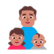 👨🏽‍👧🏽‍👶🏽 Emoji Família - Homem, Menina, Bebê: Pele Morena na Microsoft Windows 11 22H2.