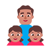 Emoji 👨🏽‍👧🏽‍👧🏽 Famiglia - Uomo, Bambina, Bambina: Carnagione Olivastra su Microsoft Windows 11 22H2.
