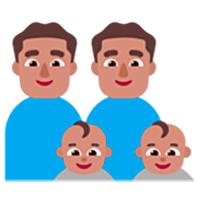 👨🏽‍👨🏽‍👶🏽‍👶🏽 Emoji Família - Homem, Homem, Bebê, Bebê: Pele Morena na Microsoft Windows 11 22H2.