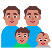 👨🏽‍👨🏽‍👦🏽‍👶🏽 Emoji Família - Homem, Homem, Menino, Bebê: Pele Morena na Microsoft Windows 11 22H2.