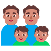 👨🏽‍👨🏽‍👦🏽‍👦🏽 Emoji Familia - Hombre, Hombre, Niño, Niño: Tono De Piel Medio en Microsoft Windows 11 22H2.