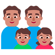 👨🏽‍👨🏽‍👦🏽‍👧🏽 Emoji Família - Homem, Homem, Menino, Menina: Pele Morena na Microsoft Windows 11 22H2.