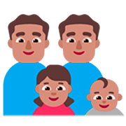 👨🏽‍👨🏽‍👧🏽‍👶🏽 Emoji Família - Homem, Homem, Menina, Bebê: Pele Morena na Microsoft Windows 11 22H2.