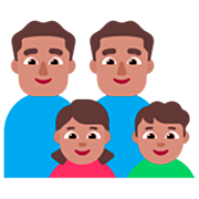 👨🏽‍👨🏽‍👧🏽‍👦🏽 Emoji Família - Homem, Homem, Menina, Menino: Pele Morena na Microsoft Windows 11 22H2.