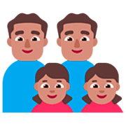 👨🏽‍👨🏽‍👧🏽‍👧🏽 Emoji Familie - Mann, Mann, Mädchen, Mädchen: mittlere Hautfarbe Microsoft Windows 11 22H2.