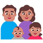 Emoji 👨🏽‍👩🏽‍👶🏽‍👧🏽 Famiglia - Uomo, Donna, Neonato, Bambina: Carnagione Olivastra su Microsoft Windows 11 22H2.