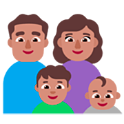 👨🏽‍👩🏽‍👦🏽‍👶🏽 Emoji Família - Homem, Mulher, Menino, Bebê: Pele Morena na Microsoft Windows 11 22H2.