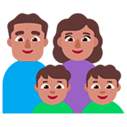 👨🏽‍👩🏽‍👦🏽‍👦🏽 Emoji Familia - Hombre, Mujer, Niño, Niño: Tono De Piel Medio en Microsoft Windows 11 22H2.