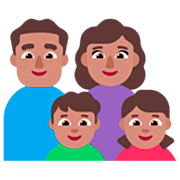 👨🏽‍👩🏽‍👦🏽‍👧🏽 Emoji Família - Homem, Mulher, Menino, Menina: Pele Morena na Microsoft Windows 11 22H2.
