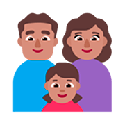 👨🏽‍👩🏽‍👧🏽 Emoji Familia - Hombre, Mujer, Niña: Tono De Piel Medio en Microsoft Windows 11 22H2.