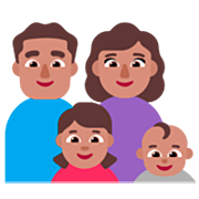 👨🏽‍👩🏽‍👧🏽‍👶🏽 Emoji Familia - Hombre, Mujer, Niña, Bebé: Tono De Piel Medio en Microsoft Windows 11 22H2.