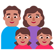 👨🏽‍👩🏽‍👧🏽‍👧🏽 Emoji Família - Homem, Mulher, Menina, Menina: Pele Morena na Microsoft Windows 11 22H2.