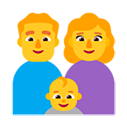 👨‍👩‍👶 Emoji Familia: hombre, mujer, bebé en Microsoft Windows 11 22H2.