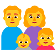 Emoji 👨‍👩‍👶‍👧 Famiglia: Uomo, Donna, Neonato, Bambina su Microsoft Windows 11 22H2.