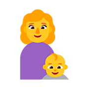 Émoji 👩‍👶 Famille: Femme, Bébé sur Microsoft Windows 11 22H2.