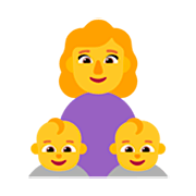 👩‍👶‍👶 Emoji Família: Mulher, Bebê, Bebê na Microsoft Windows 11 22H2.