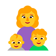 Emoji 👩‍👶‍👦 Famiglia: Donna, Neonato, Bambino su Microsoft Windows 11 22H2.