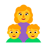 Émoji 👩‍👦‍👦 Famille : Femme, Garçon Et Garçon sur Microsoft Windows 11 22H2.