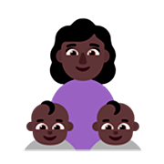 👩🏿‍👶🏿‍👶🏿 Emoji Familie - Frau, Baby, Baby: dunkle Hautfarbe Microsoft Windows 11 22H2.