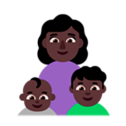 👩🏿‍👶🏿‍👦🏿 Emoji Família - Mulher, Bebê, Menino: Pele Escura na Microsoft Windows 11 22H2.