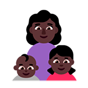 Emoji 👩🏿‍👶🏿‍👧🏿 Famiglia - Donna, Neonato, Bambina: Carnagione Scura su Microsoft Windows 11 22H2.