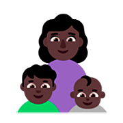 Emoji 👩🏿‍👦🏿‍👶🏿 Famiglia - Donna, Bambino, Neonato: Carnagione Scura su Microsoft Windows 11 22H2.