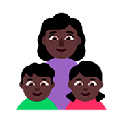👩🏿‍👦🏿‍👧🏿 Emoji Família - Mulher, Menino, Menina: Pele Escura na Microsoft Windows 11 22H2.