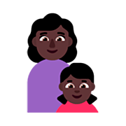 👩🏿‍👧🏿 Emoji Família - Mulher, Menina: Pele Escura na Microsoft Windows 11 22H2.