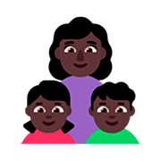 👩🏿‍👧🏿‍👦🏿 Emoji Família - Mulher, Menina, Menino: Pele Escura na Microsoft Windows 11 22H2.