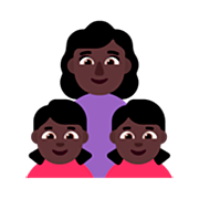 👩🏿‍👧🏿‍👧🏿 Emoji Família - Mulher, Menina, Menina: Pele Escura na Microsoft Windows 11 22H2.