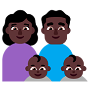 Emoji 👩🏿‍👨🏿‍👶🏿‍👶🏿 Famiglia - Donna, Uomo, Neonato, Neonato: Carnagione Scura su Microsoft Windows 11 22H2.