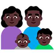 👩🏿‍👨🏿‍👶🏿‍👦🏿 Emoji Família - Mulher, Homem, Bebê, Menino: Pele Escura na Microsoft Windows 11 22H2.