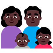 👩🏿‍👨🏿‍👶🏿‍👧🏿 Emoji Família - Mulher, Homem, Bebê, Menina: Pele Escura na Microsoft Windows 11 22H2.