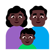 👩🏿‍👨🏿‍👦🏿 Emoji Família - Mulher, Homem, Menino: Pele Escura na Microsoft Windows 11 22H2.
