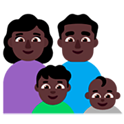 👩🏿‍👨🏿‍👦🏿‍👶🏿 Emoji Família - Mulher, Homem, Menino, Bebê: Pele Escura na Microsoft Windows 11 22H2.