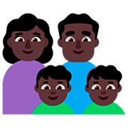 👩🏿‍👨🏿‍👦🏿‍👦🏿 Emoji Família - Mulher, Homem, Menino, Menino: Pele Escura na Microsoft Windows 11 22H2.