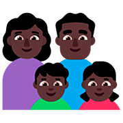 Emoji 👩🏿‍👨🏿‍👦🏿‍👧🏿 Famiglia - Donna, Uomo, Bambino, Bambina: Carnagione Scura su Microsoft Windows 11 22H2.